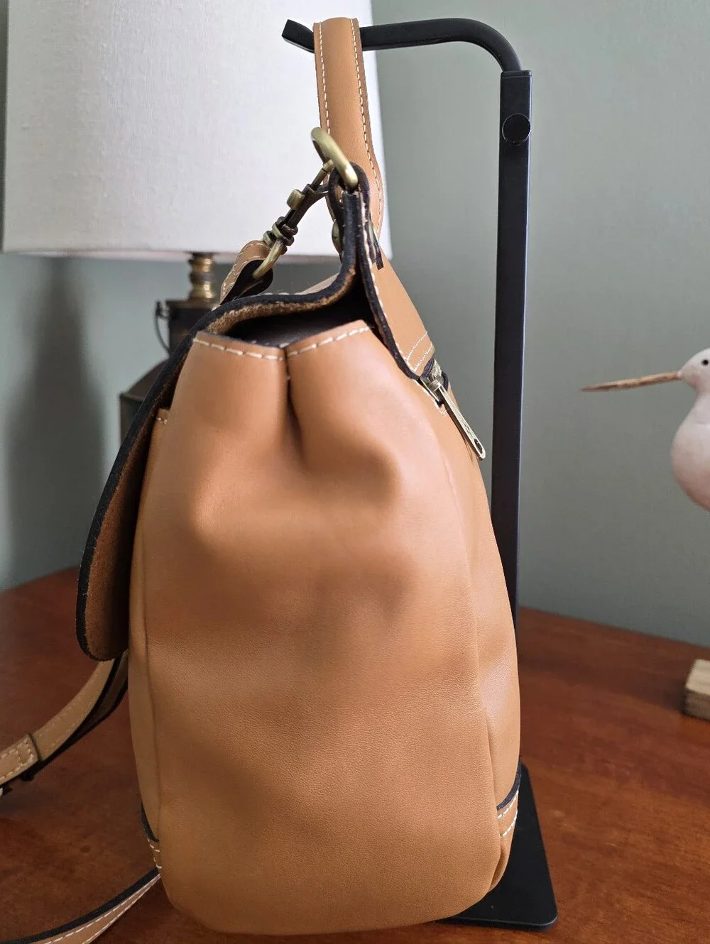 Patricia Nash Serranova Top Handle Crossbody Satchel Tan Leather Bag